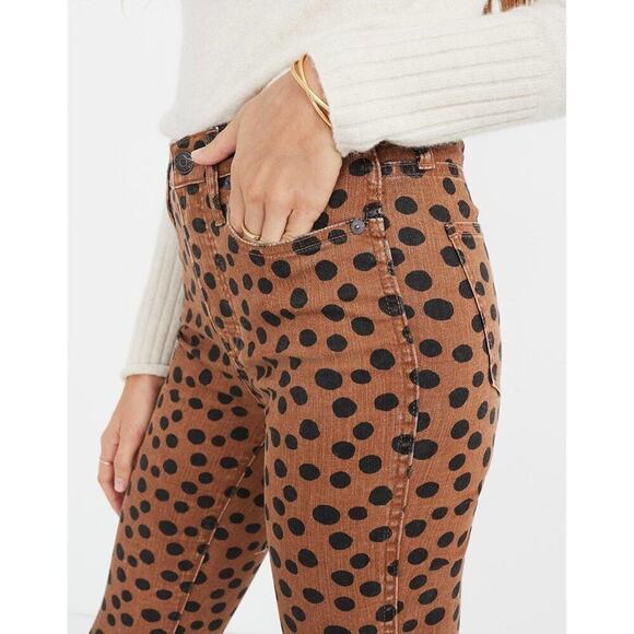 Madewell 10" High-Rise Skinny Jeans Leopard Dot sz 26 NWT - Picture 3 of 4